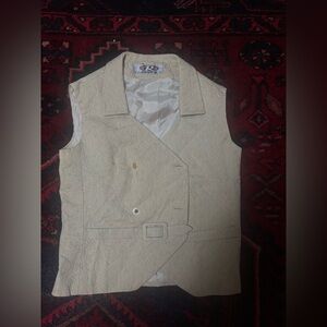 Italian Textured Cream Vest